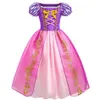 Girl Rapunzel Costume Przyjęcie urodzinowe splątane magiczne włosy Księżniczka cosplay sukienka karnawałowa halloweenowa rola fantasy grania strojów 240109