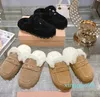 Mius Shearling Women's Slippers Suede Platform Fur Slides Sandal Thick Wool Sherpa Lined Winter Shoes Lug Soles Furry Fluffy Backless Loafer Mules