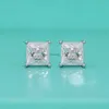 Stud 925 Sterling Silver Real 1ct D Color Princess Cut Moissanite Stud Earrings For Women Sparkling Wedding Fine Jewelry Gifts YQ240110
