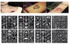 1 folha 4812 mapas glitter tatuagem estêncil flor geometria desenho modelos aerógrafo mulheres crianças pequenas tatuagens de henna 2420973534255