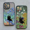 Étuis de téléphone portable Peinture à l'huile rétro Van-Gogh Cat Phone Case pour iPhone 15 14 Pro Max Plus 13 12 11 Pro Max Mini 7 8 Plus SE X XS XR Shell arrière L240110