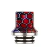 Epoxy Resin Flat Mouth Drip Tip Snake Skin Grid Cobra Wave Wide Bore Square Mouthpiece For for 810 Thread