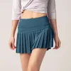 Lu Lu Skirts Lemon Align Shorts Yoga Solid Color Soft Tennis Skort With Pocket Women Sweatwicking Sport Short Skirt Comprehensive Training Fitness Jogging Breathab