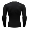 Proteção solar esportes segunda pele correndo camiseta masculina fitness rashgarda mma mangas compridas camisa de compressão roupas de treino 240109