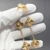 2023 Luxus Van Clover Designer Armband Perle 4 Stück 18k Gold Halskette Ohrringe Diamant Hochzeit Laser Marke CharmFKOZ