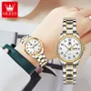 Olevs luksusowy kwarc zegarek dla kobiet eleganckie zegarki ze stali nierdzewnej Luminous Waterproof Week Date Randwatch Danie sukienka 240109