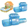 1 pc enfants Pop Up tentes maison de jeux avec tunnel cour jardin ramper tente pliante garçons filles jouer tente balle piscine enfants cadeau 240109