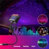 Dekorativa lampor USB -bil LED Atmosphere Lamp Auto Roof Star Night Light Projector Decorative Automotive Interior Light Green Red Blue Car Produtsl240109