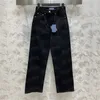 Designer jeans kvinnor denim byxor hög midja byxor ins mode rak ben byxa jean