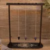 Bolsas de jóias Madeira Wiccan Crystal Holder Madeira Pendulum Display Stand Dowsing B