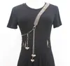 Bälten Kvinnor Runway Fashion Silver Metal Chain Cummerbunds Female Dress Corsets Waistband Decoration Wide Belt R1161