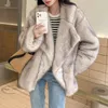 Brand Fashion Gradient Animal Color Faux Fur Coat Jacket Women Winter Loose Oversized Long Fluffy Overcoat Outerwear 240110