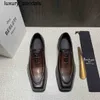 Berluti Business Leather Shoes Oxford Calfskin Handgjorda toppkvalitet ultima tjock sula patina forntida färgad klänning trendwq