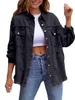 Women's Fashion Casual Ripped Distressed Denim Jacket Boyfriend Jean Coat Long Sleeve Button Down Trucker 240109