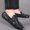 Mocassins en cuir tendance pour hommes, mocassins souples et respirants, confortables, à enfiler, chaussures de bateau décontractées, été