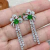 Brincos de garanhão 2024 teste venda natural diopside pedra preciosa 5 5mm s925 jóias de prata para mulher festa de casamento namoro