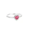 Anelli di San Valentino Nuovi anelli in argento sterling 925 con cuore rosso elevato per le donne Anello di fidanzamento per matrimonio Gioielleria raffinata all'ingrosso