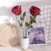 Fleurs décoratives de mariage, grande Rose brûlée à sec, Imitation fleur, décoration de maison, pêche bleue artificielle YC108
