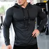 Erkek Hoodies Sweatshirts 2023 Mens Fitness Trailsuit Sport Hoodie Spor Salonu Joggers Kapüşonlu Egzersiz Atletik Giyim Kas Eğitimi Sweatshirt Üstleri T240110