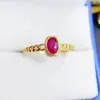 Cluster Rings Per Jewelry Natural Real Ruby Simple Ring 925 Sterling Silver 0.6ct Gemstone Fine For Men Women T236198