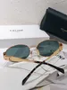 Designer dames celinf zonnebril ovale frame glazen 40235 metalen benen groene lens zonnebrillen retro kleine ronde frame heren zonnebril