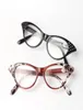 Nouveau femmes oeil de chat lunettes de lecture hommes résine plein cadre lunettes lunettes diamant noir léopard lunettes de lecture 10pcslot2340672