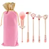 Pincéis 5 pcs Metal Handle Soft Fluffy Makeup Brush Set Anime Cardcaptor Sakura Cosméticos Pincel de Pó Rosa Sombra Pincel de Sobrancelha