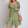 Basic Casual Dresses Maternity Dresses Summer 2023 European and n womens dress skirt loose casual short-sleeved tunic elegant dress gray22 YQ240110