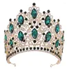 Hårklipp 14 cm höjd Big Crown Luxury Rhinestone Crystal Tiaras Headwear Pageant Birhtday Party Bridal Wedding Dress Smycken