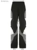 Pantalons pour femmes Capris Weekeep y2k Techwear pantalons décontractés Chic contraste évider Baggy femmes Cargo pantalon Streetwear taille basse pantalons de survêtement mode coréenne L240110