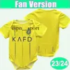 ESPNSPORT 2023 24 AL Nassr FC Ubrania dziecięce koszulki piłkarskie Ronaldo Home Yellow wersja koszula piłkarska krótkie rękawy mundury