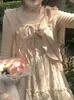 Basic Casual Dresses Korean Fashion Kawaii for Women Party Mini Dress Print Lace Up Bow Sweet Tank 2024 New Spring Summer YQ240110