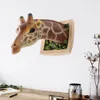 Scultura di giraffa 3d montata a parete Teste di giraffa Decorazioni da appendere a parete Arte della parete Ornamenti di statue di animali realistici 240109