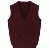 Men's Vests Autumn Fashion Brand Knit Sweater Vest Cardigan Mens Korean High Quality Cool Woolen Casual Clothes