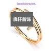 Carter New Brand Classic Designer Armband Koreaanse versie minimalistische blote lichaam nagelarmband dames kleine frisse drie cirkelvormige goud hebben geschenkdoos