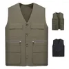 Men's Vests Trendy Men Vest Jacket Super Soft Pure Color Relaxed Fit Work Buttons Plus Size Coat For Outdoor