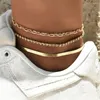 Enkelbanden Mode Goud Kleur Metalen Slang Kettingen Kristallen Ketting Armband Voor Enkelbandje Vintage Vrouwen Bohemian Sieraden Gift Groothandel