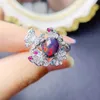 Cluster Rings Natural Real Black Opal Ring Butterfly Style 7 9mm 1.1ct Gemstone 925 Sterling Silver Fine Jewelry J23866