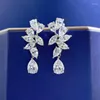 Oorknopjes 2024 925 zilveren diamantdruppeltjes met hoog koolstofgehalte 6,8 mm wit voor dames in Europa en Amerika