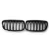 New Pair Double Slat Kidney Grille Front Bumper Grill For BMW F45 F46 Tourer Pre-facelift 2014-2017 Gloss Black Car Accessories