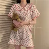 100 Cotton Summer Sleepwear Korean Pyjamas for Women 2023 Pijama Cherry Print Pyjamas Female Set Woman 2 Piece Cute Loungewear 240109