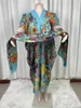 Women's Swimwear 2024 Kimono Women Cardigan Fashion Kaftan Cocktail Sexy Boho Beach Cover Up African Holiday Long Sleeve Maxi Robe