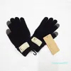 Manoplas para mujer de punto cinco dedos guantes diseñador de moda marca carta espesar mantener caliente guante invierno deportes al aire libre algodón puro