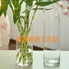 1PC Transparent cylindrical straight glass vase candle holder flower hydroponic Tank Landing flower vase LD 121 210409