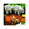 Autres fournitures de fête festive 50pcs / lot nuptiale de mariage faveur cadeau ivoire amusant éléphant thé bougie bougeoir avec élégant Pa Dhcfp