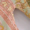 Maillots de bain pour femmes Boho Femmes Orange Fleur Imprimer Kimono Cardigan Ethnique Plage Cape Marée Bow Ceintures Maxi Longue Chemise Blouse Robe De Vacances Tops