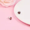 Stud Earrings January Red Eternity Circle Real 925 Sterling Silver Orignal Brincos For Women Gift 2024