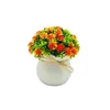 Fleurs décoratives à faible entretien Faux feuillage réaliste petit chrysanthème sauvage bonsaï décoration de maison vibrante avec faux qui ne se décolore pas pour