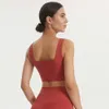 Lu Lu Align Lemon Fitness-BH, eng, für Fitnessstudio, Yoga, Tanktop, Damen-Sport-BH, stoßfest, gerafft, atmungsaktiv, quadratischer Ausschnitt, weich, mit Brustpolster