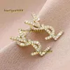 Stud 18K Gold Plated Austrian Crystal Letter Stud Earrings For Women European Popular Simple Designer Earrings Wedding Bride Jewelry Gift 2024 Designer Earrings